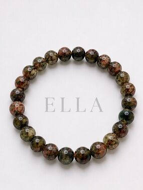 Multicolor Marble Glass Beaded Stretch Bracelet | Natural Stone Style | Stack